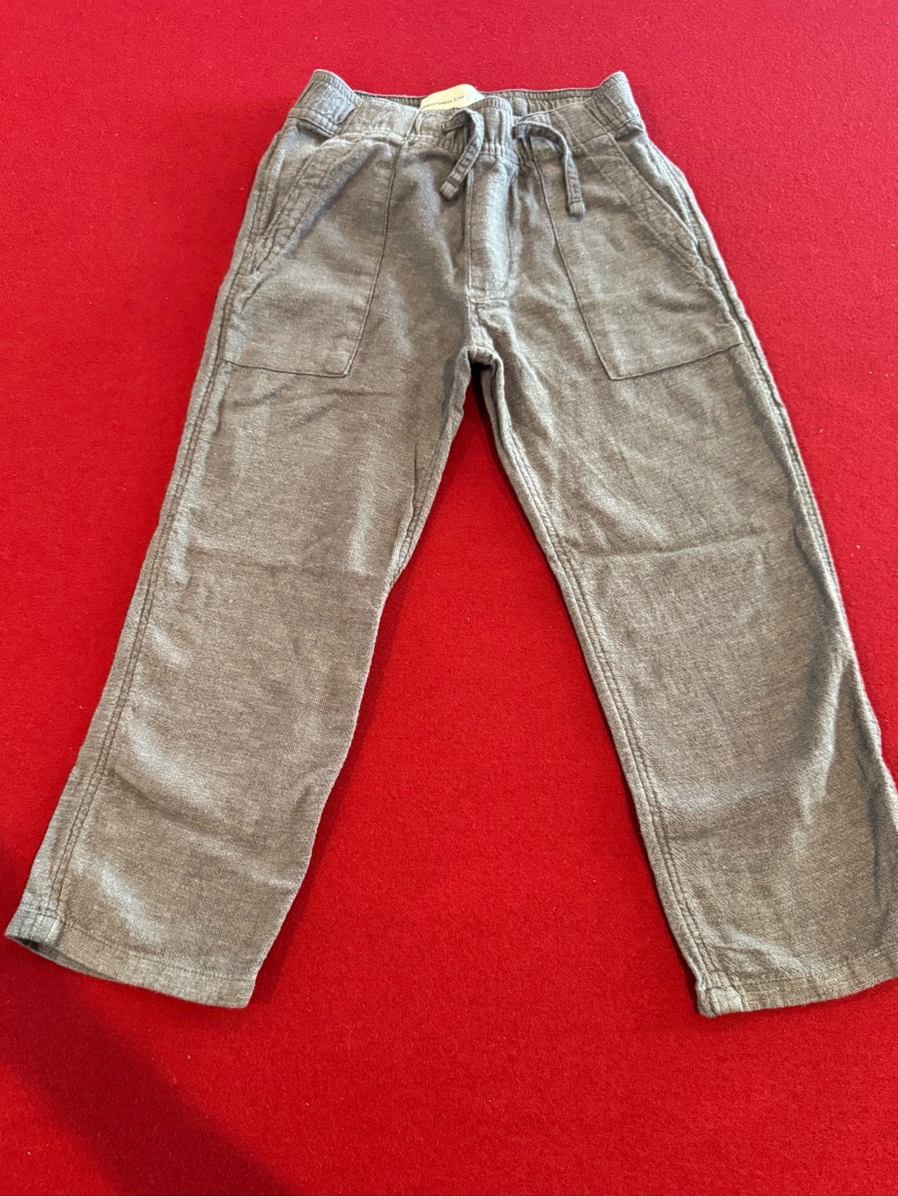 abercrombie kids Boys Gray Drawstring Linen Style Pants in Size 5/6
